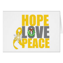 Christmas Holiday Hope Love Peace Childhood Cancer Card