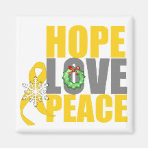 Christmas Holiday Hope Love Peace Childhood Cancer Magnets