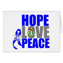 Christmas Holiday Hope Love Peace Colon Cancer Greeting Cards