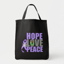 Christmas Holiday Hope Love Peace General Cancer Tote Bags
