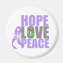 Christmas Holiday Hope Love Peace General Cancer Refrigerator Magnets
