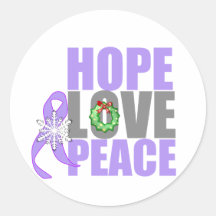 Christmas Holiday Hope Love Peace General Cancer Stickers