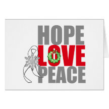 Christmas Holiday Hope Love Peace Lung Cancer Cards