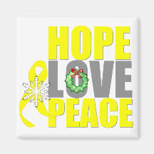 Christmas Holiday Hope Love Peace Sarcoma Fridge Magnets