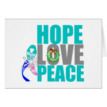 Christmas Holiday Hope Love Peace Thyroid Cancer Card