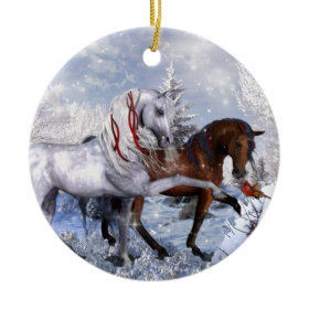Christmas Holiday Horses Ornament