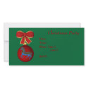Christmas Holiday Invitation Carousel Horse Bow photo cards