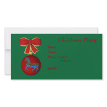 Christmas Holiday Invitation Carousel Horse Bow photo cards