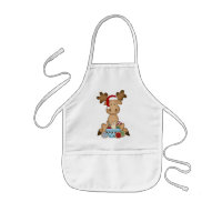 Christmas Holiday Moose kids apron