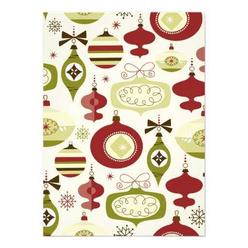 Christmas Holiday Ornaments Party Invitations
