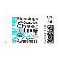 Christmas Holiday Ovarian Cancer Collage Postage