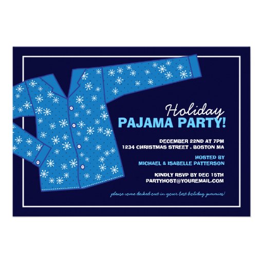 Christmas Holiday Pajama Party Invitation (front side)