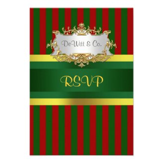 Christmas Holiday Party Invite Suite Red Grn Gold