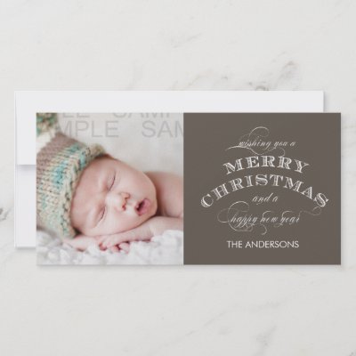 CHRISTMAS HOLIDAY PHOTO CARD TAUPE