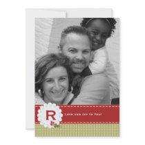 Christmas Holiday Photo Monogram Invitations