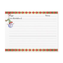 Christmas Holiday Recipe Cards postcards