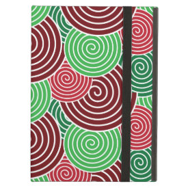 Christmas Holiday Red Green Spiral Pattern Case For iPad Air