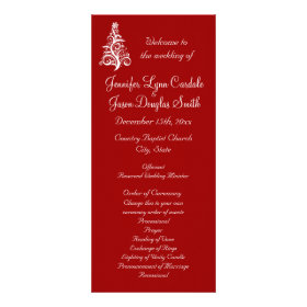 Christmas Holiday Red Wedding Programs Rack Card