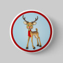 Christmas Holiday Reindeer Button