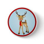 Christmas Holiday Reindeer Button