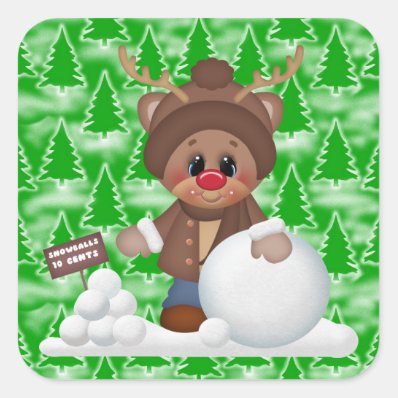 Christmas Holiday Reindeer cartoon sticker