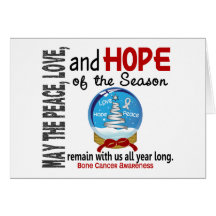 Christmas Holiday Snow Globe 1 Bone Cancer Greeting Cards