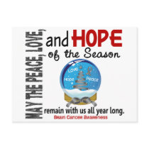 Christmas Holiday Snow Globe 1 Brain Cancer postcards