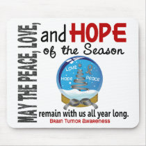Christmas Holiday Snow Globe 1 Brain Tumor mousepads