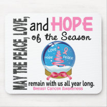 Christmas Holiday Snow Globe 1 Breast Cancer mousepads