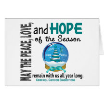 Christmas Holiday Snow Globe 1 Cervical Cancer Greeting Card