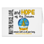 Christmas Holiday Snow Globe 1 Childhood Cancer Greeting Cards