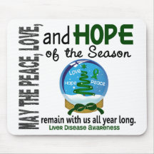 Christmas Holiday Snow Globe 1 Liver Disease Mousepad