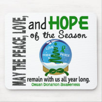 Christmas Holiday Snow Globe 1 Organ Donation mousepads
