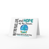 Christmas Holiday Snow Globe 1 Ovarian Cancer Greeting Cards