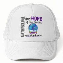Christmas Holiday Snow Globe 1 Pancreatic Cancer hats