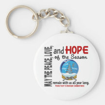 Christmas Holiday Snow Globe 1 Parkinson's Disease Keychain