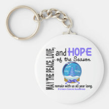 Christmas Holiday Snow Globe 1 Stomach Cancer Keychains