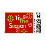 Christmas Holiday Snowflake Red Green Postage postage