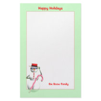 Christmas Holiday Snowman stationery
