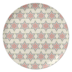 Christmas Holiday Stars Patterns for Xmas Dinner Plate