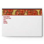 Christmas holiday tree decorations ribbons gold envelope