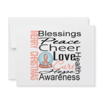 Christmas Holiday Uterine Cancer Ribbon Snowglobe invitations