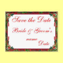 Christmas Holiday Wedding Save the Date Postcards postcards