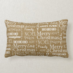 Christmas Holiday Word Art Pillow