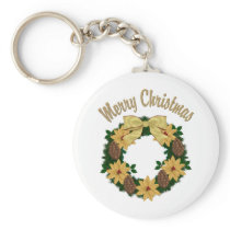 Christmas Holiday Wreath - Customizable Keychains
