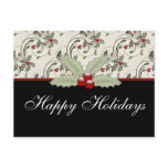 Christmas Holly 2 - Customizable Holiday Postcard