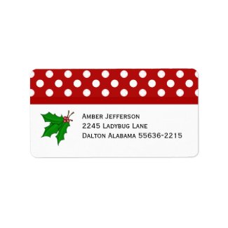 Christmas Holly Address Labels