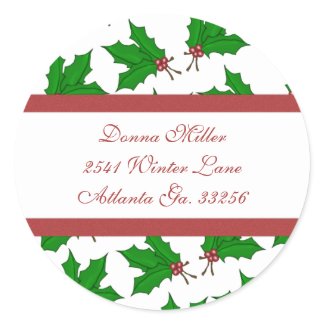 Christmas Holly Address Labels sticker