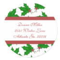 Christmas Holly Address Labels stickers