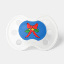 Christmas Holly And Bow Baby Pacifiers